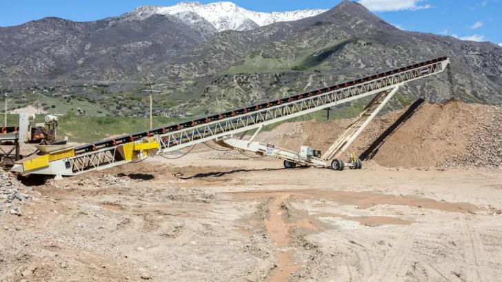Radial Conveyors building aggregate stockpiles