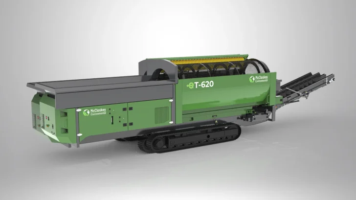 McCloskey ET-620 Trommel with tracked mobility for waste and organic material screening