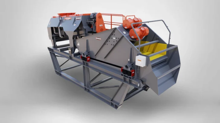 Superior Alliance Low Water Washer product rendering with integrated dewatering screen
